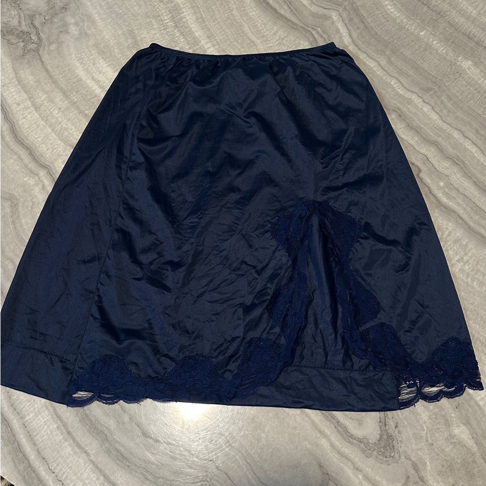 Vintage navy blue under skirt lingerie mid length